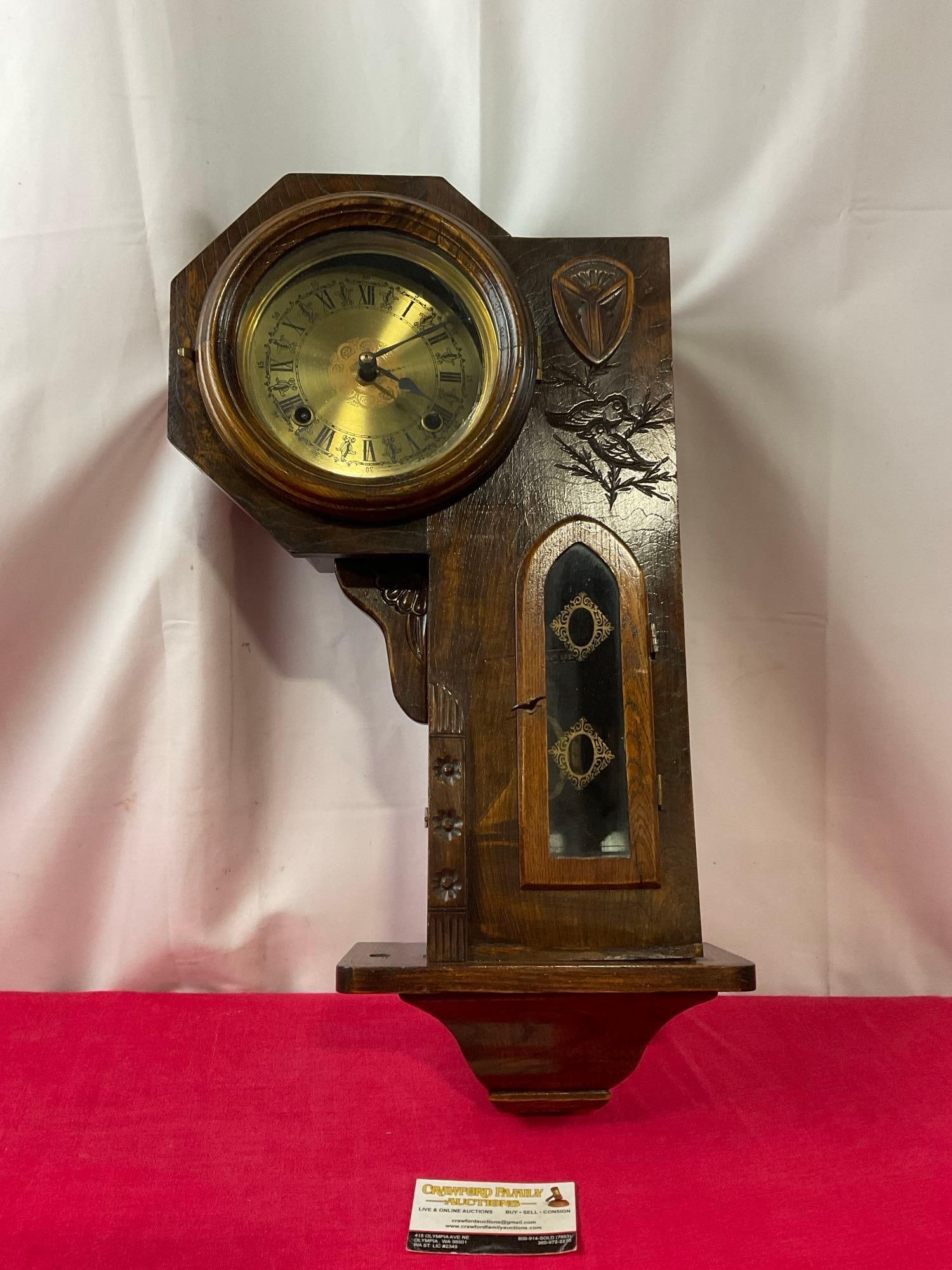 Unique Bouncing Pendulum Wall Clock, Eight Day Movement, 22.5h x 12.5w x 4.5d inches (1 of 9)