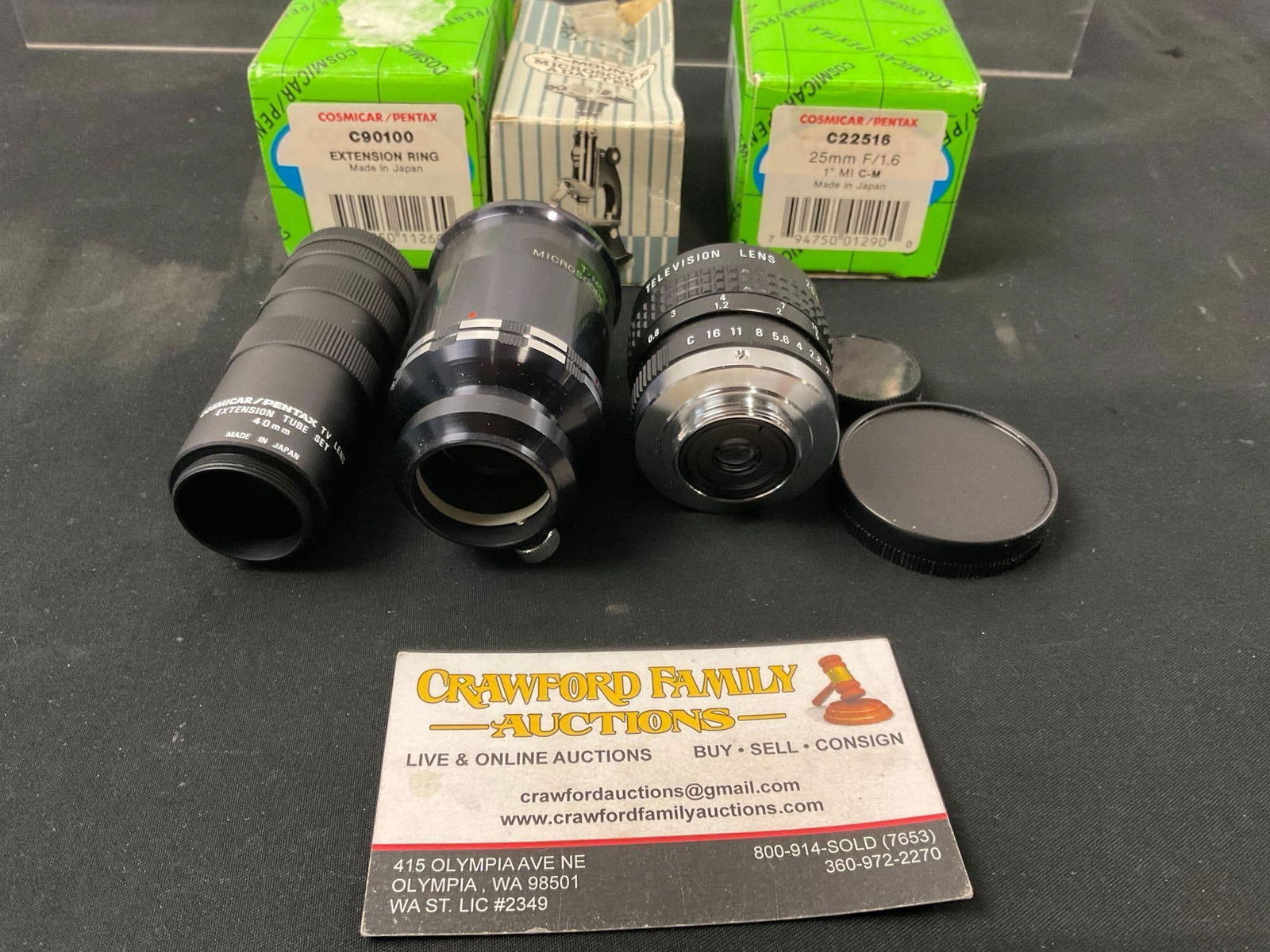 Cosmicar/Pentax Extension Tube Set, 10-40mm & TV Lens 25mm F/1.6 & T-Mount Microscope Adapter (1 of 3)