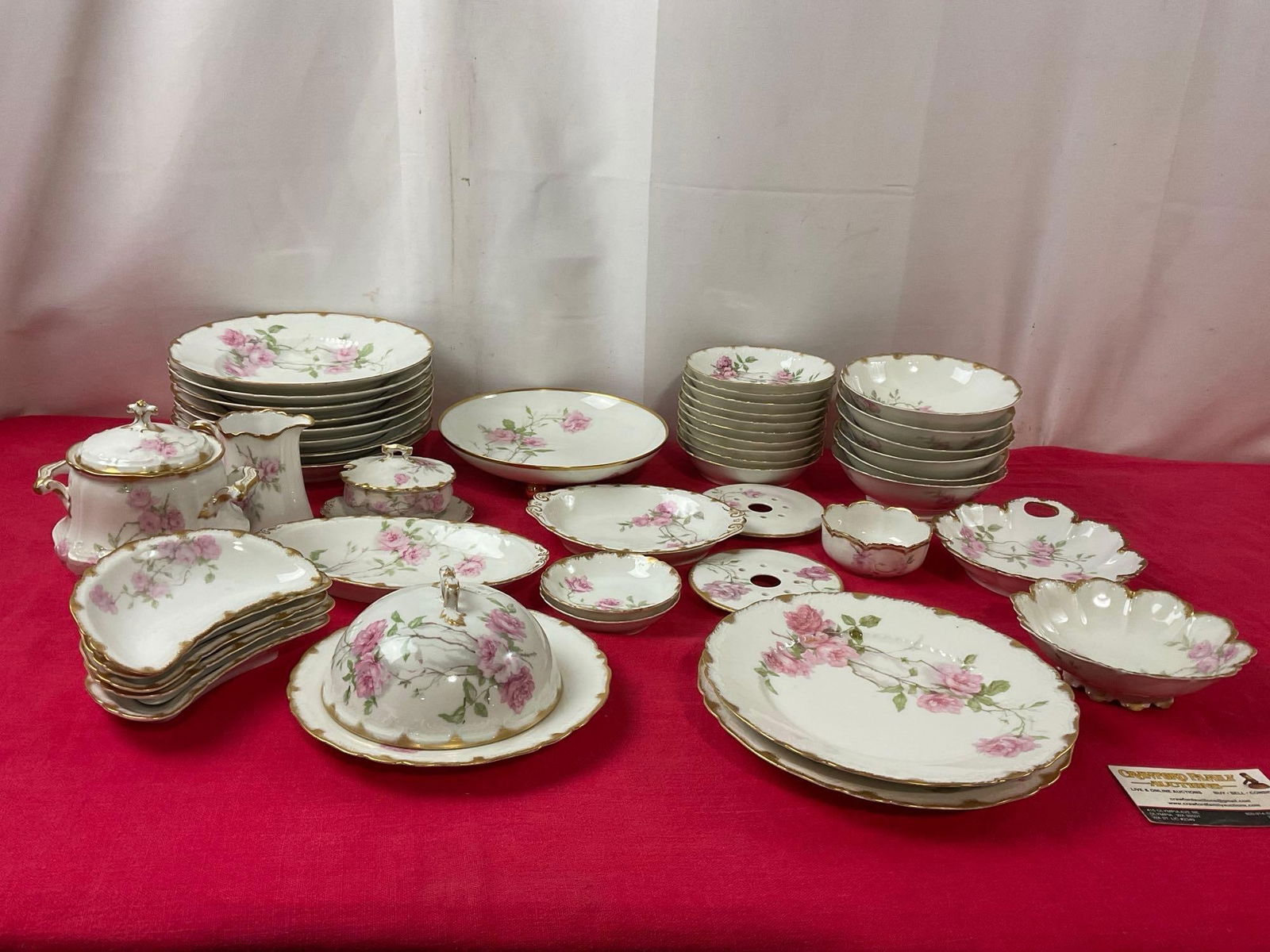 Vintage Haviland Limoges China, Baltimore Rose asstd china, bowls, servingware & plates, 53 pcs (1 of 7)