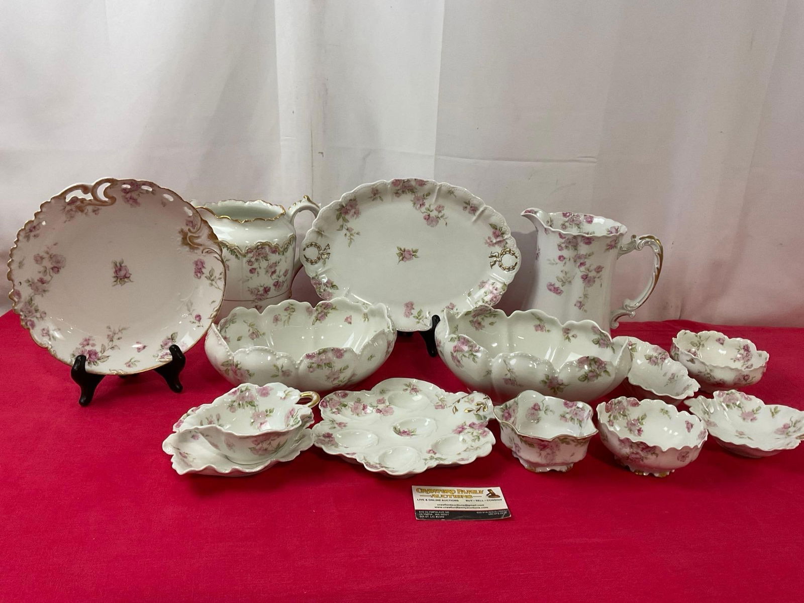 Vintage Haviland & Co Limoges China, Schleiger 39 pattern, 14 pcs, serving bowls, pitchers, bowls (1 of 6)