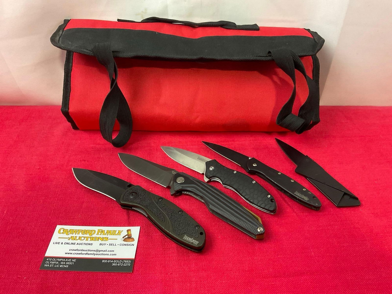 5 Pocket Knives, 3x Kershaw, Rike Knives, Ape Survival Flat Folding (1 of 5)