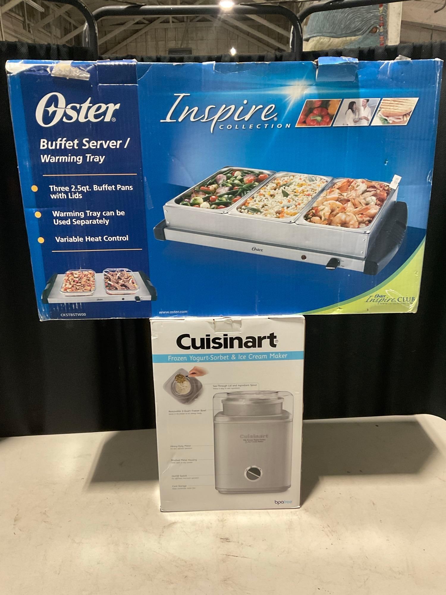 Cuisinart Ice Cream Maker in Original Box & Oster Buffet / Warming Tray w/ 3 Trays (1 of 4)