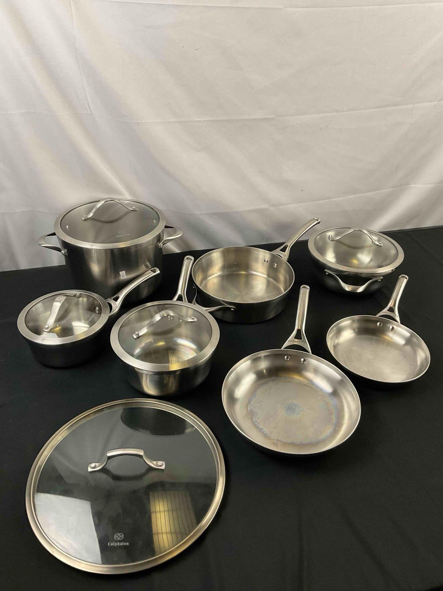 8 pcs Calphalon Stainless Steel Pots & Pans Cookware. 5 Pots & 2 Saucepans. See pics. (1 of 14)