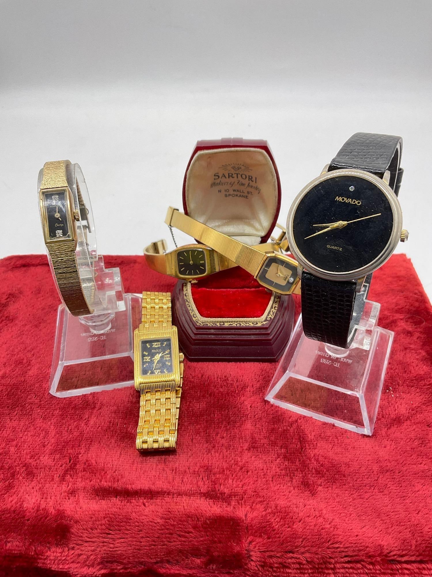 Selection of 5x Womens Watches , Movado , Wittnauer Diamond, Pulsar, Seiko, Paolo Gucci: Sc-2800 Nice selection of women's watches / all sold as-is 