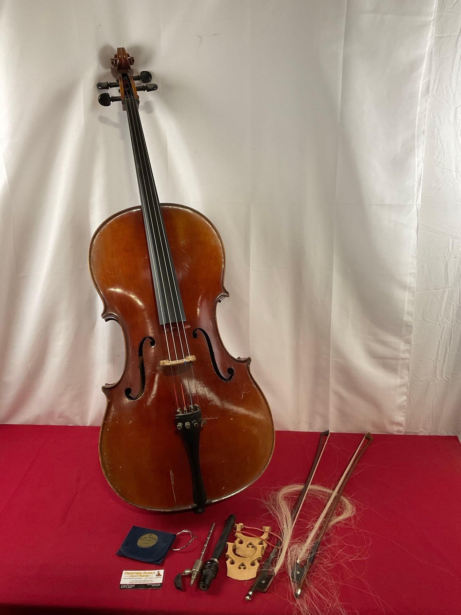 Vintage Anton Schroetter #990 Cello, 52 inches long, w/ soft Case, Bavarian made (1 of 11)