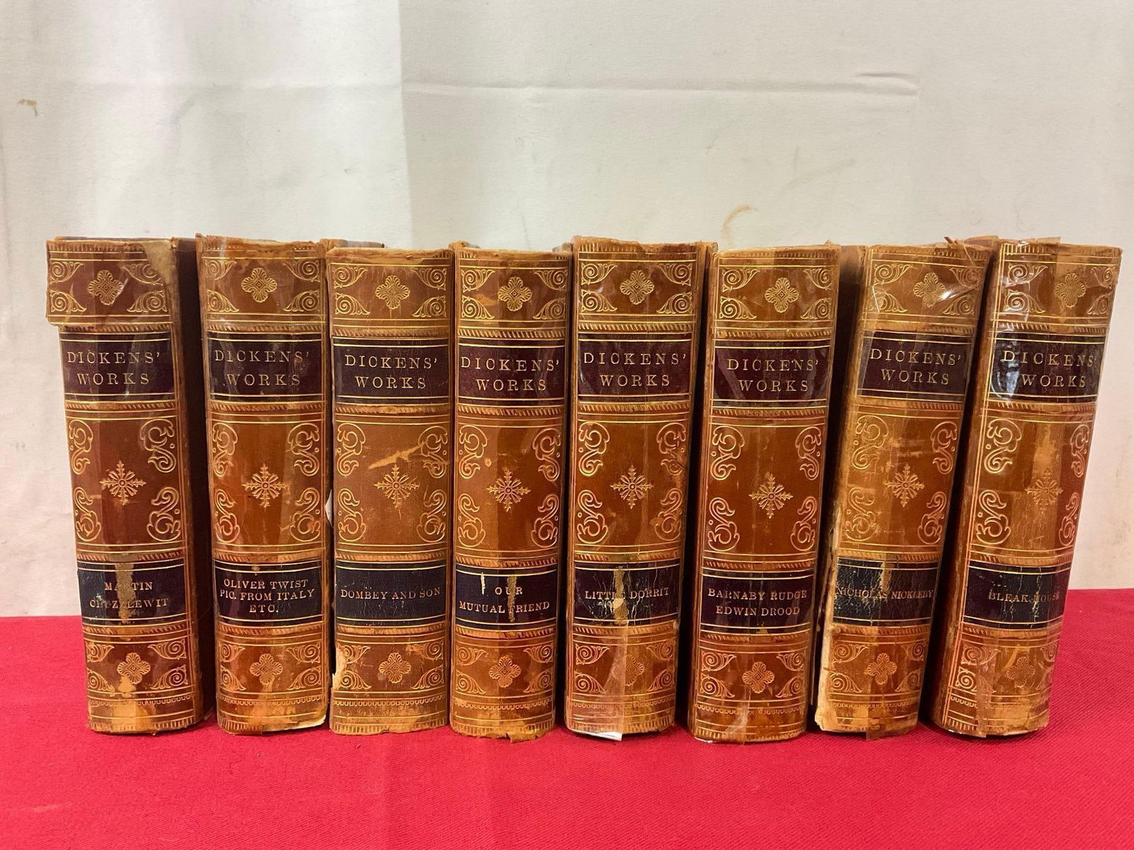 8 Volumes of Charles Dickens Works, incl. Nicholas Nickleby, Bleak House, Martin Chuzzlewit, & more (1 of 5)