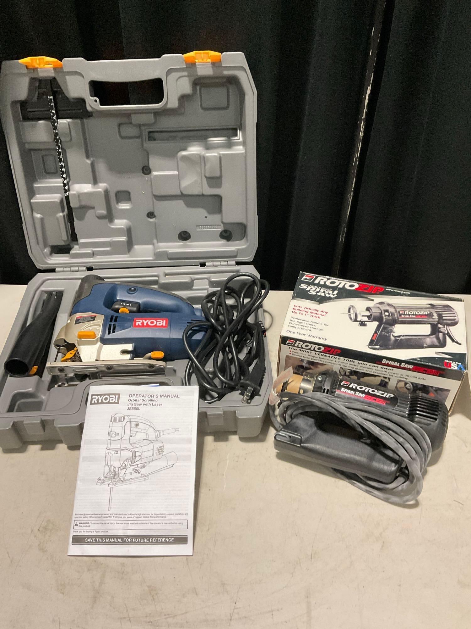 Ryobi Orbital Scrolling Jigsaw w/ Laser JS550L & ROTOZIP Spiral Saw 3CS (1 of 6)