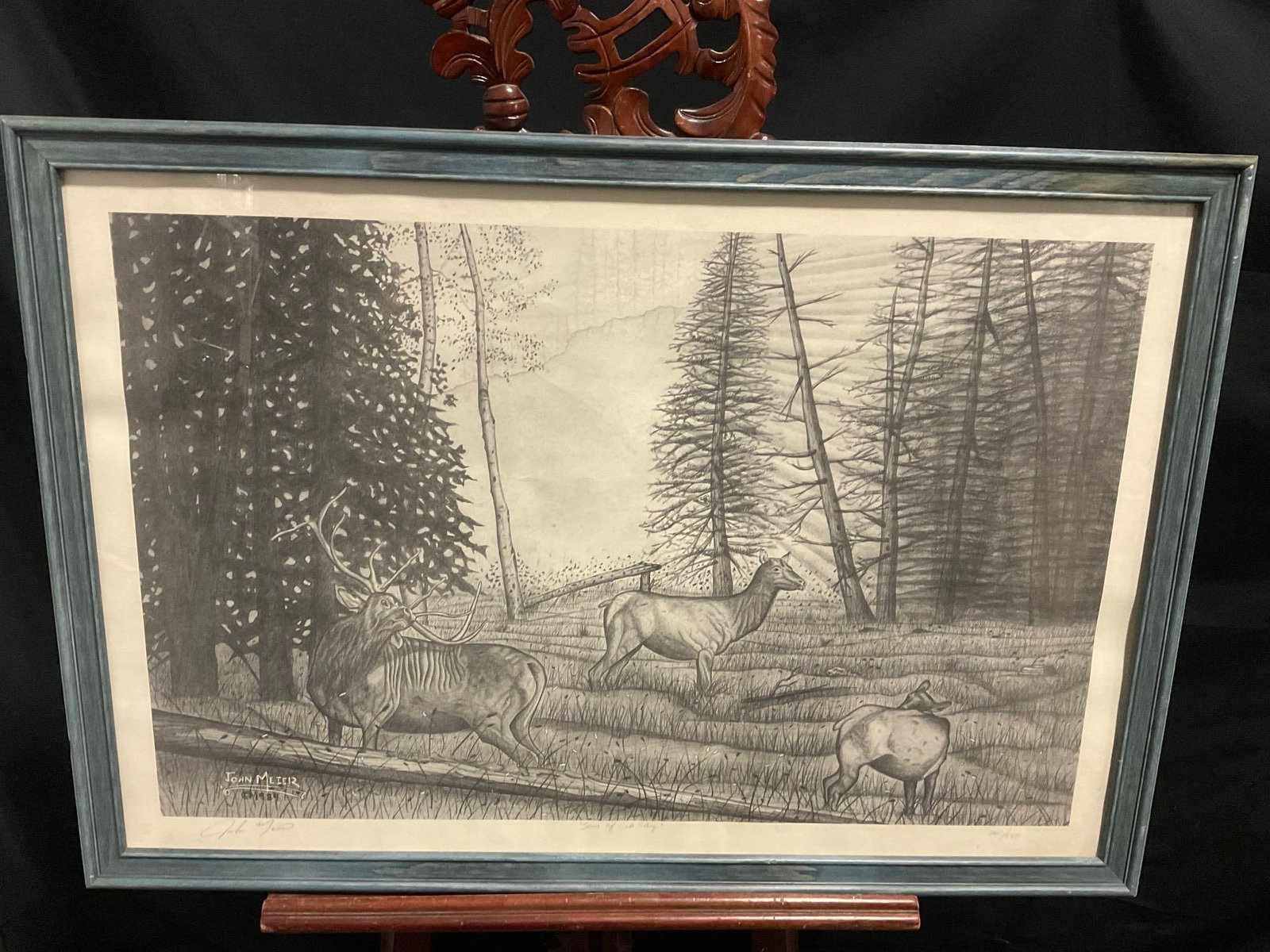 Framed Signed & #d 260/545 Lithograph Some of Gods Glory by John Meier 1989: Signed, titled, and numbered 260/545 on the lower margin. Appears to be in good shape. The outside dimensions measure approx 26.5h x 38.5w inches. See pics. E-414 *Oversized shipping may apply*