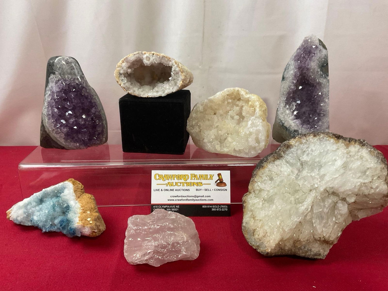 Assorted Geodes, and Crystals, Amethyst, Fluorine, Celestite Chunk, Quartz & Agate Geodes, 7 pieces (1 of 6)