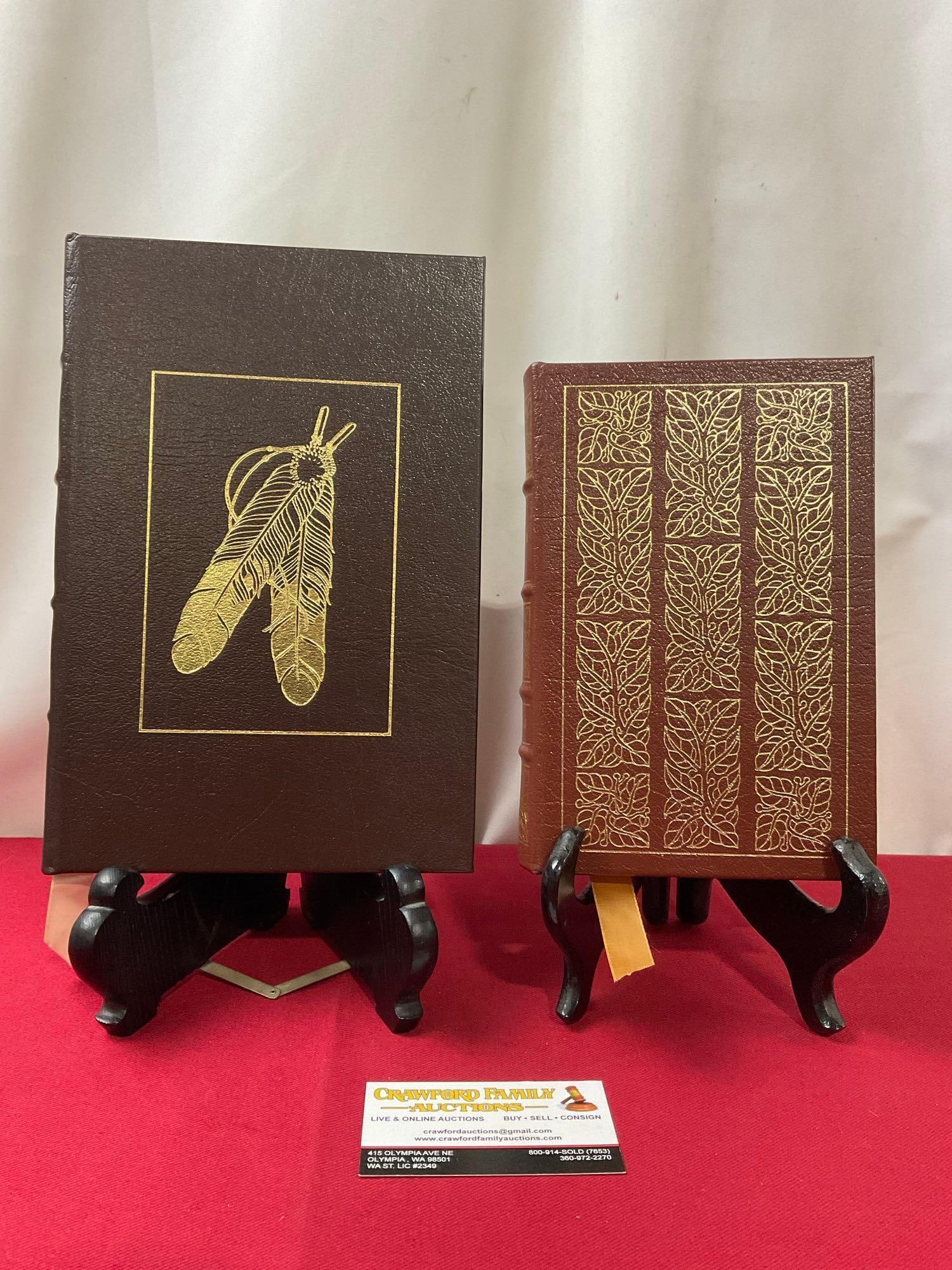 The Last of the Mohicans by Cooper & Walden by Thoreau, Easton Press 100 Greatest Books Ever Writ...: A part of the Easton Press series of The 100 Greatest Books Ever Written. Appears to be in great shape, except in one spot where the gold finish has come off of the edge, the inlay is gold leaf on the