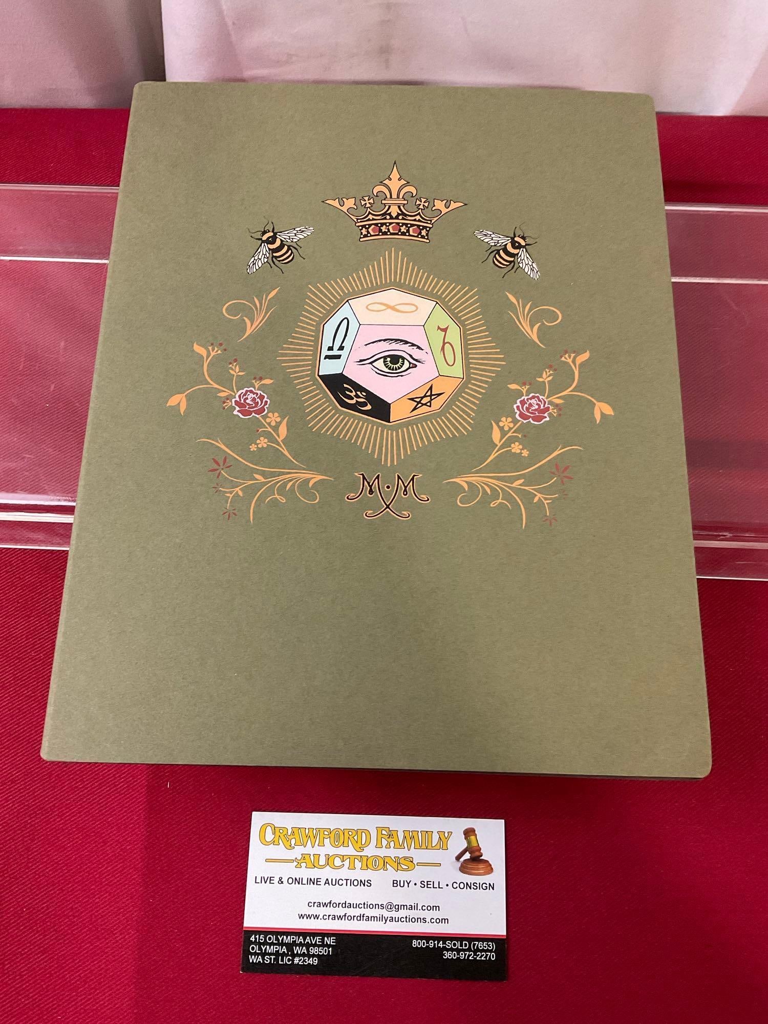 Wedding Invitation for Marion Peck & Mark Ryden, w/ Art from one or both of them, 10h x 8w inches: All from a single collection in lots 106-120 & 141-148. Appears to be in good shape. The piece measures approx 10h x 8w inches. See pics. E-3800