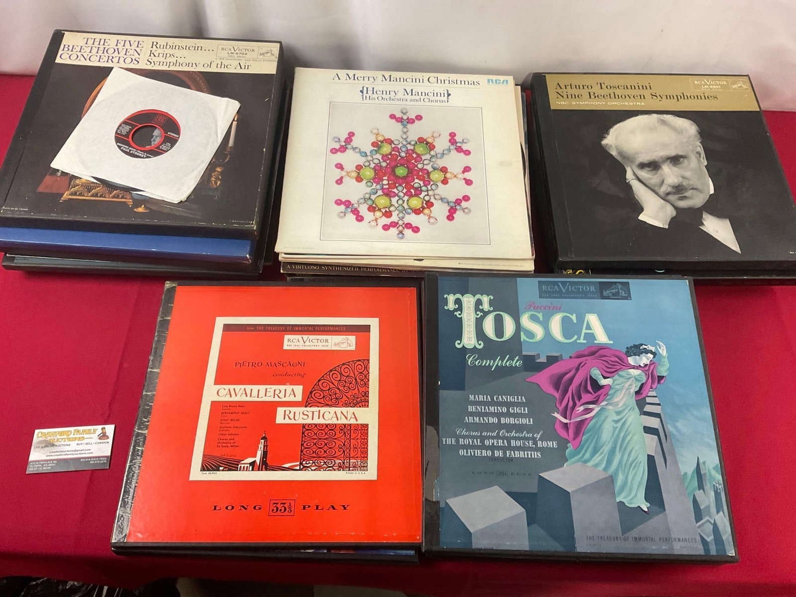 Record Collection, Symphonies, Beethoven, Mancini, Pagliacci, Toscanini, Ella Fitzgerald, 25+: 25+ with several collections. Appears to be in good shape. Some wear to the covers, the records are untested, sold as is. See pics. E-3430