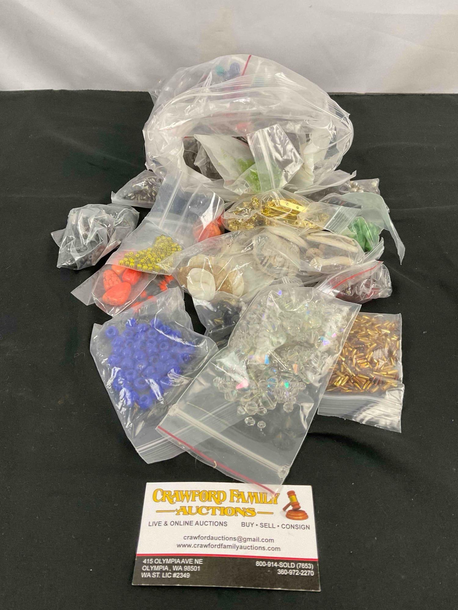 Fun Selection of Vintage Beads. Seed Beads,, Glass, Resin, Shell & More! See pics. (1 of 4)