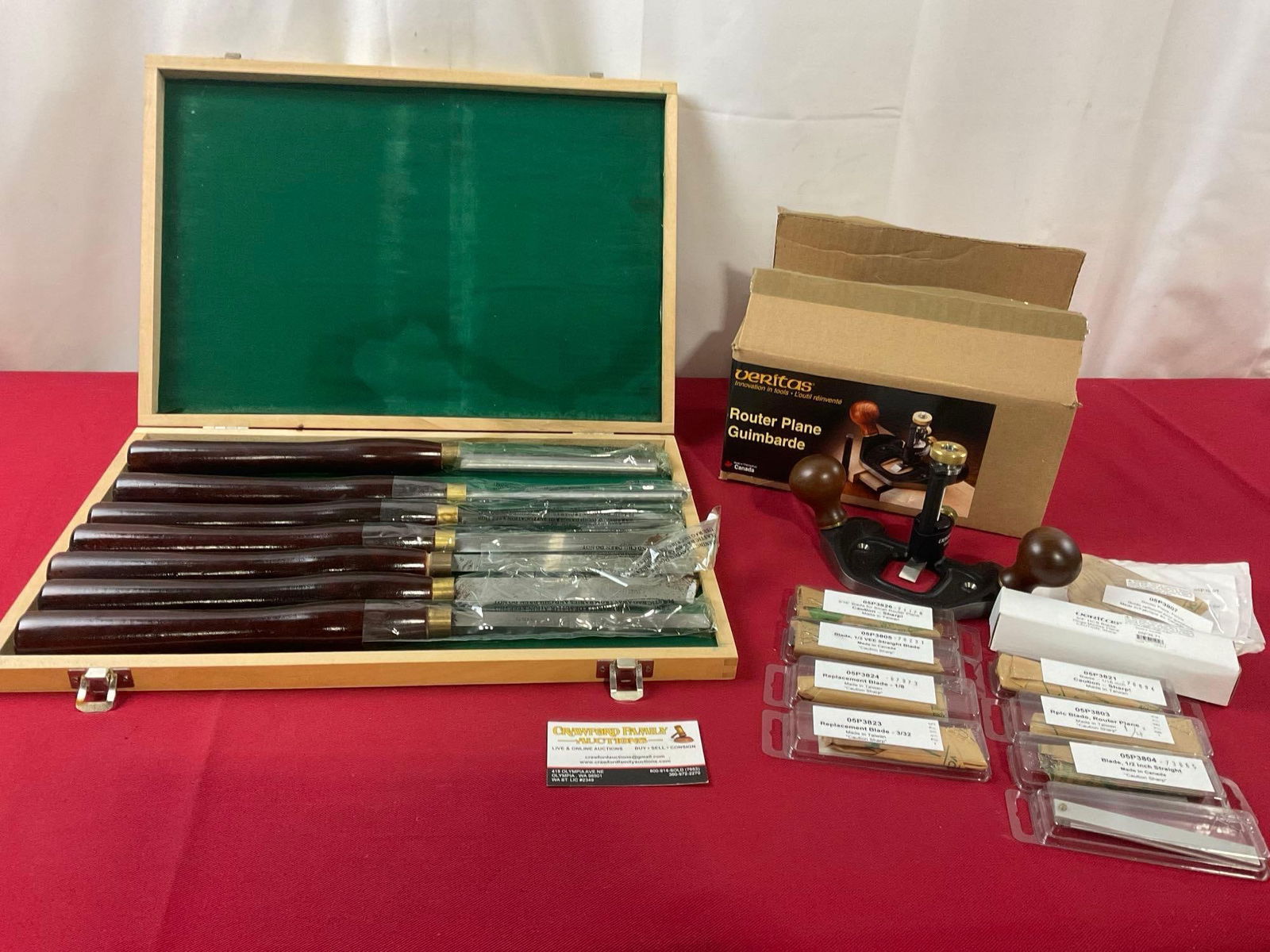 Windsor Design HSS Wood Turning Chisel Set of 7 & Veritas Router Plane NIB, w/Accessories (1 of 6)