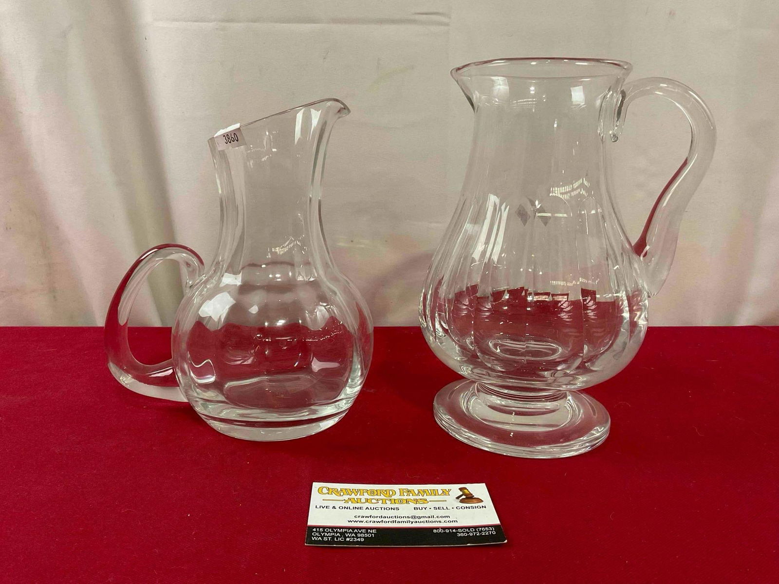 2 pcs Clear Cut Glass Pitchers. VILLEROY & BOCH, LENOX. Excellent Condition. See pics. (1 of 5)