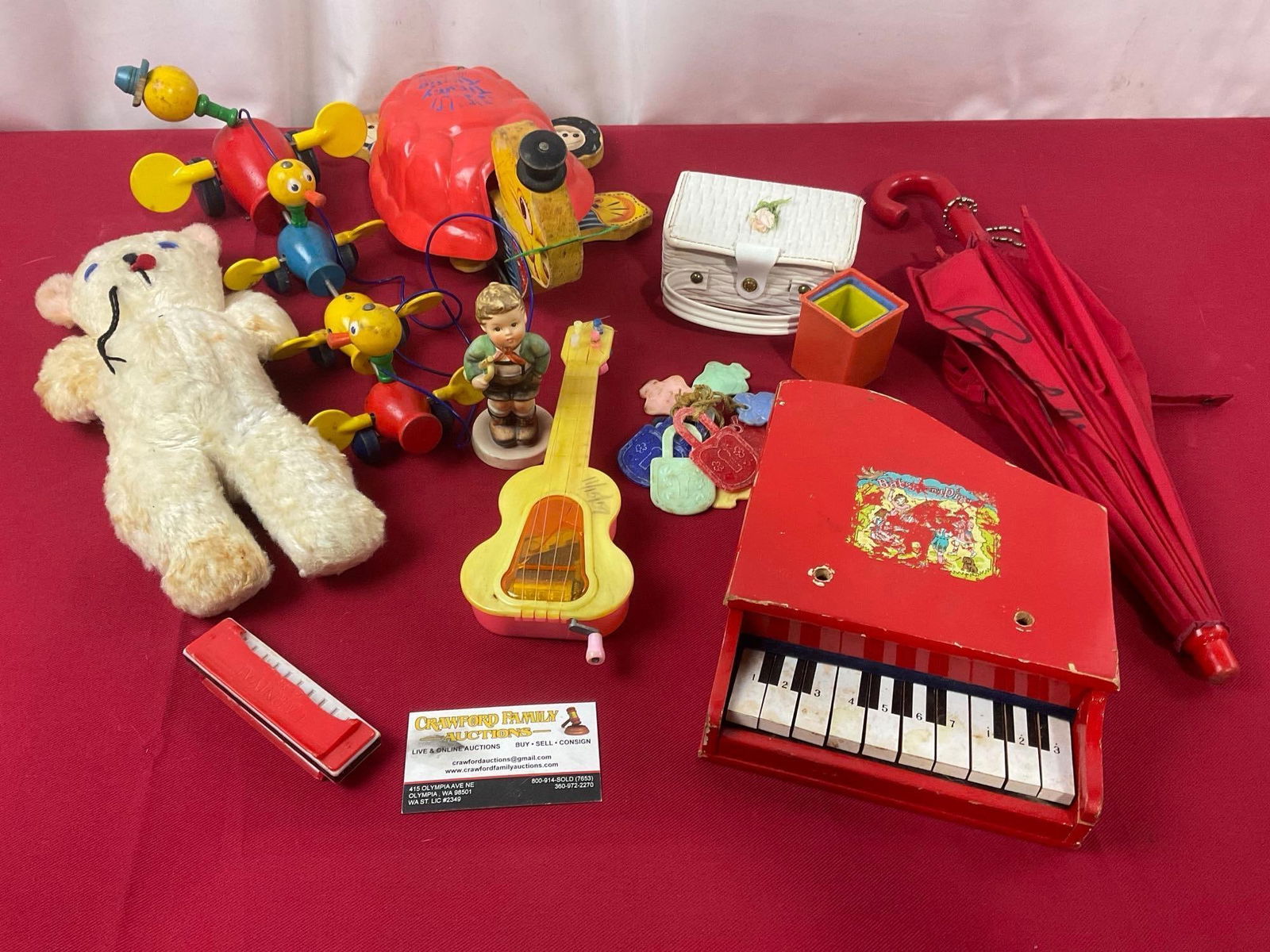 Vintage Toys, Timmy Turtle, Baby Piano, Music Box, Harmonica, 1960s Hummel Figure Trumpet Boy & m... (1 of 8)