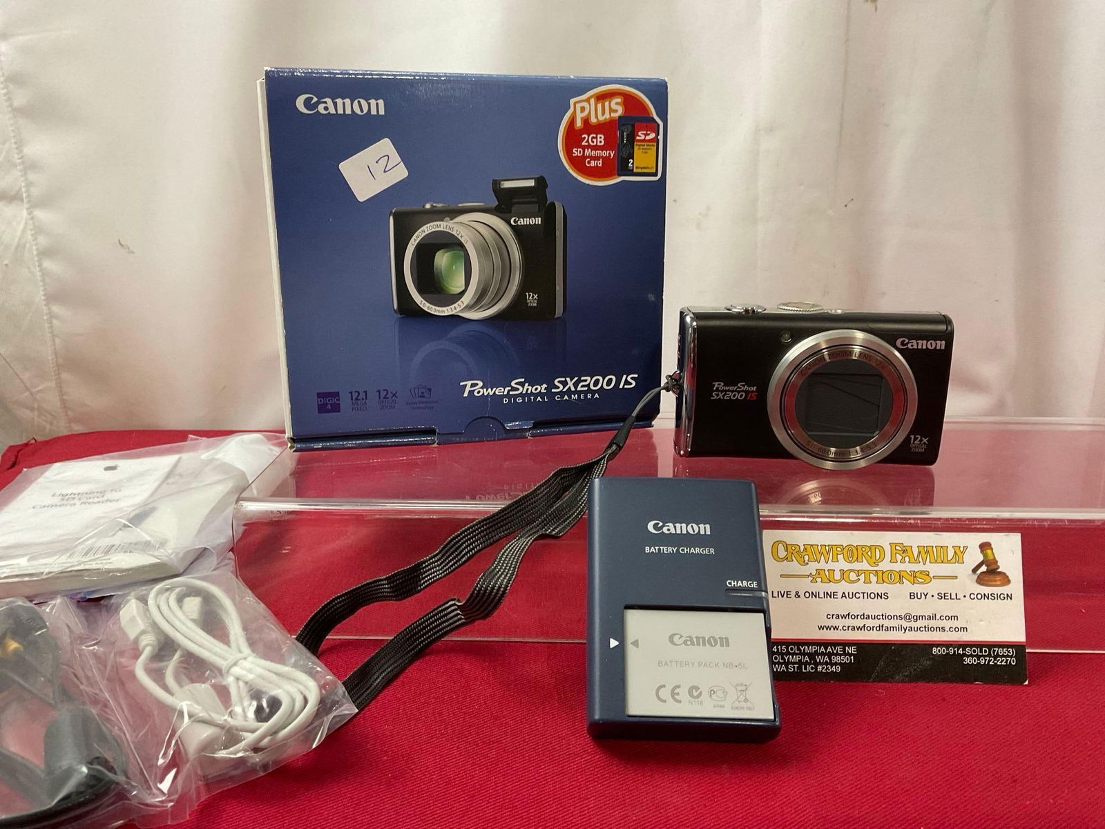 Canon PowerShot SX200IS Digital Camera, tested and working, battery & charger, original box (1 of 4)