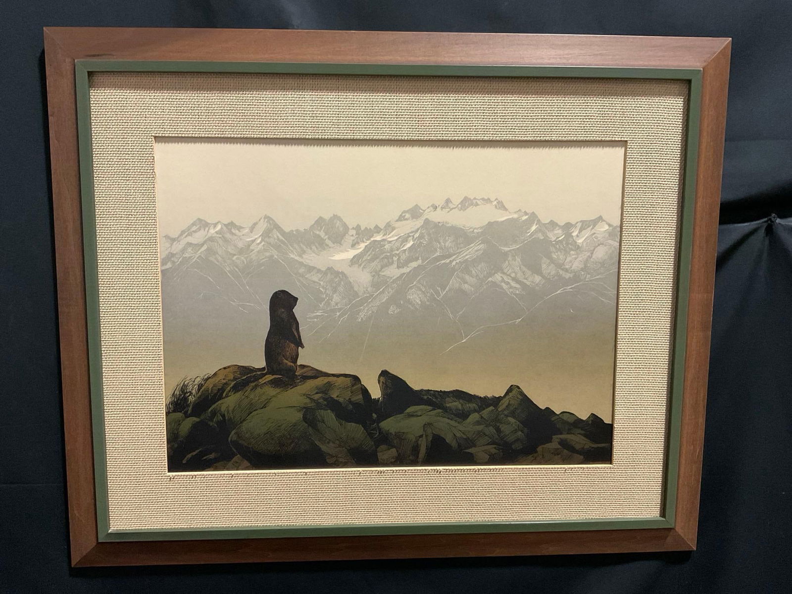 Framed Elton Bennett Serigraph titled Olympus or Sentinel, 25.5h x 31.5w inches (1 of 6)
