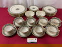 Handpainted Lenox china, Autumn Pattern, Gilt rimmed, 42 pieces, service for 8