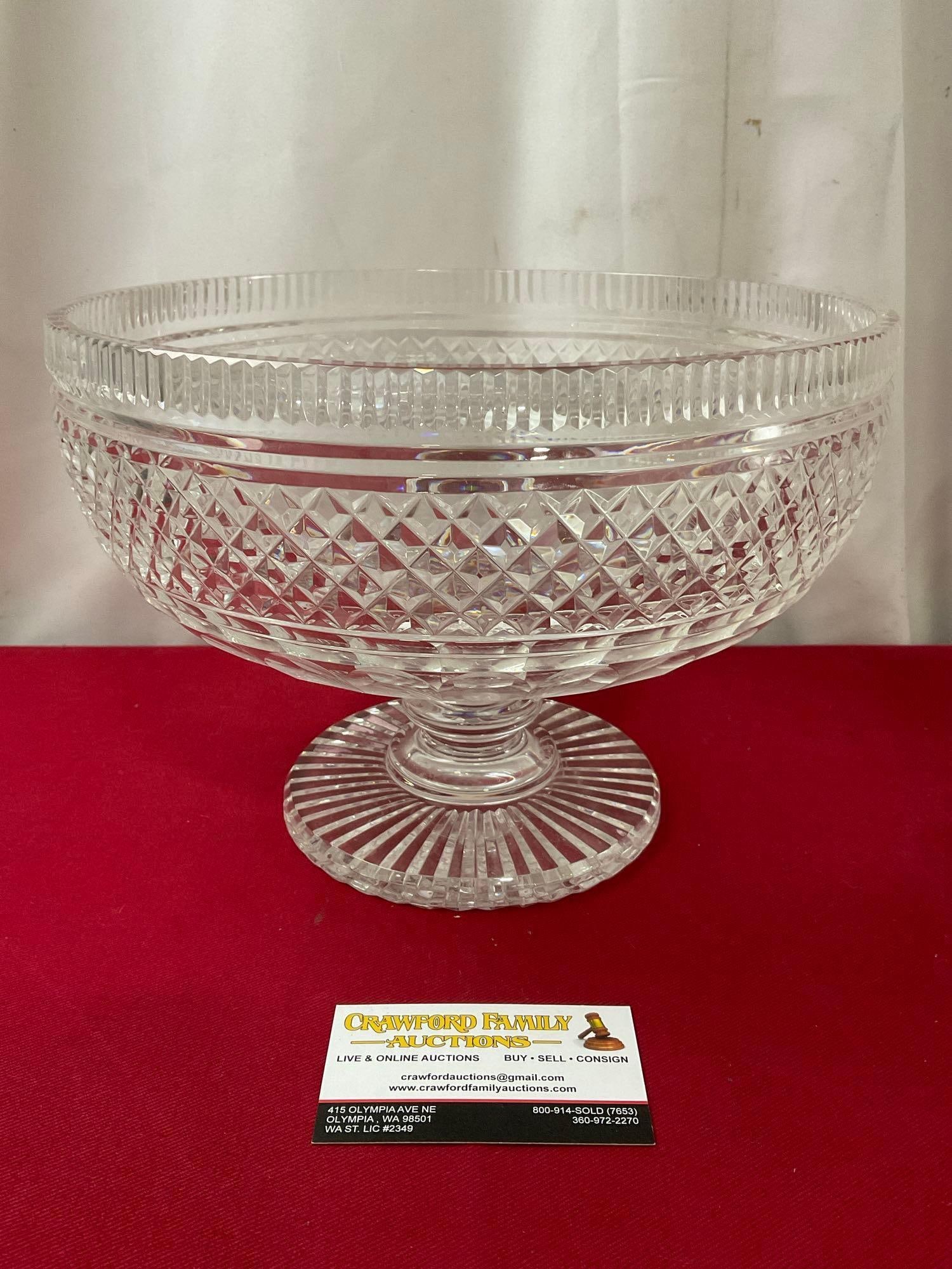 Waterford Irish Crystal Colleen Pattern Footed Bowl, 8h x 10.5d inches (1 of 7)