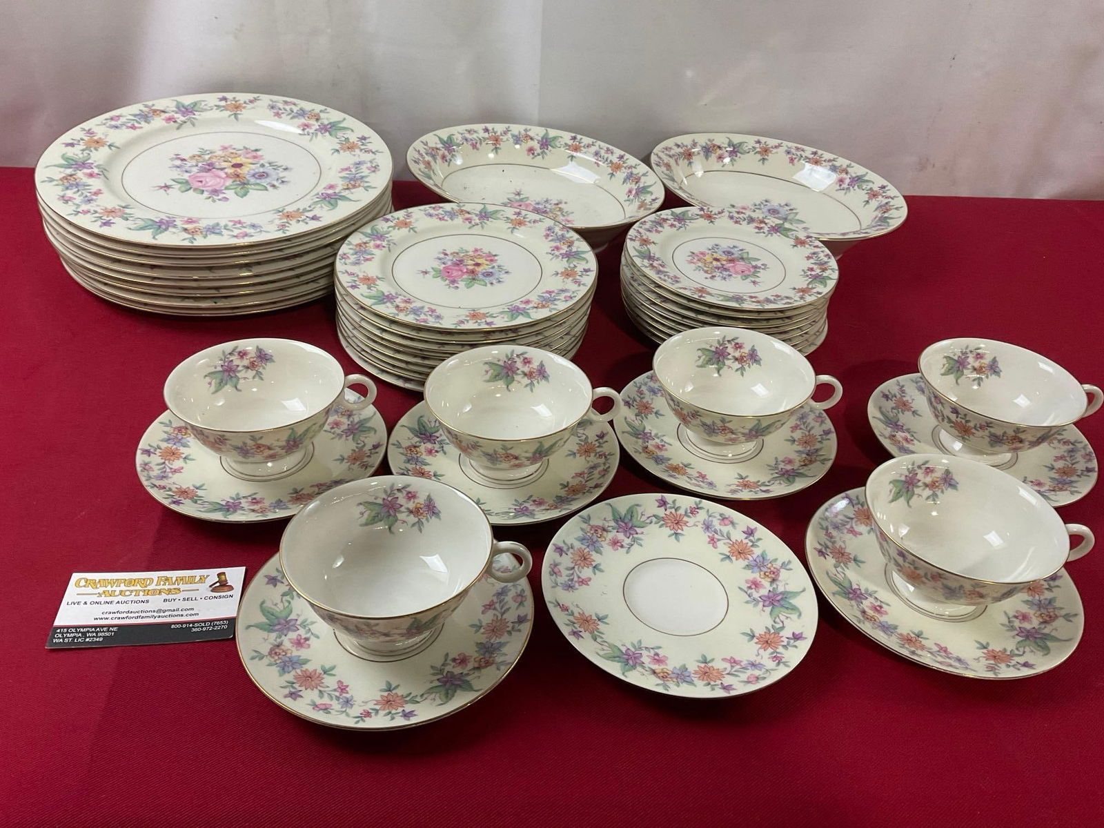 Vintage Theodore Haviland China Springtime Pattern, approx 43 pieces (1 of 4)
