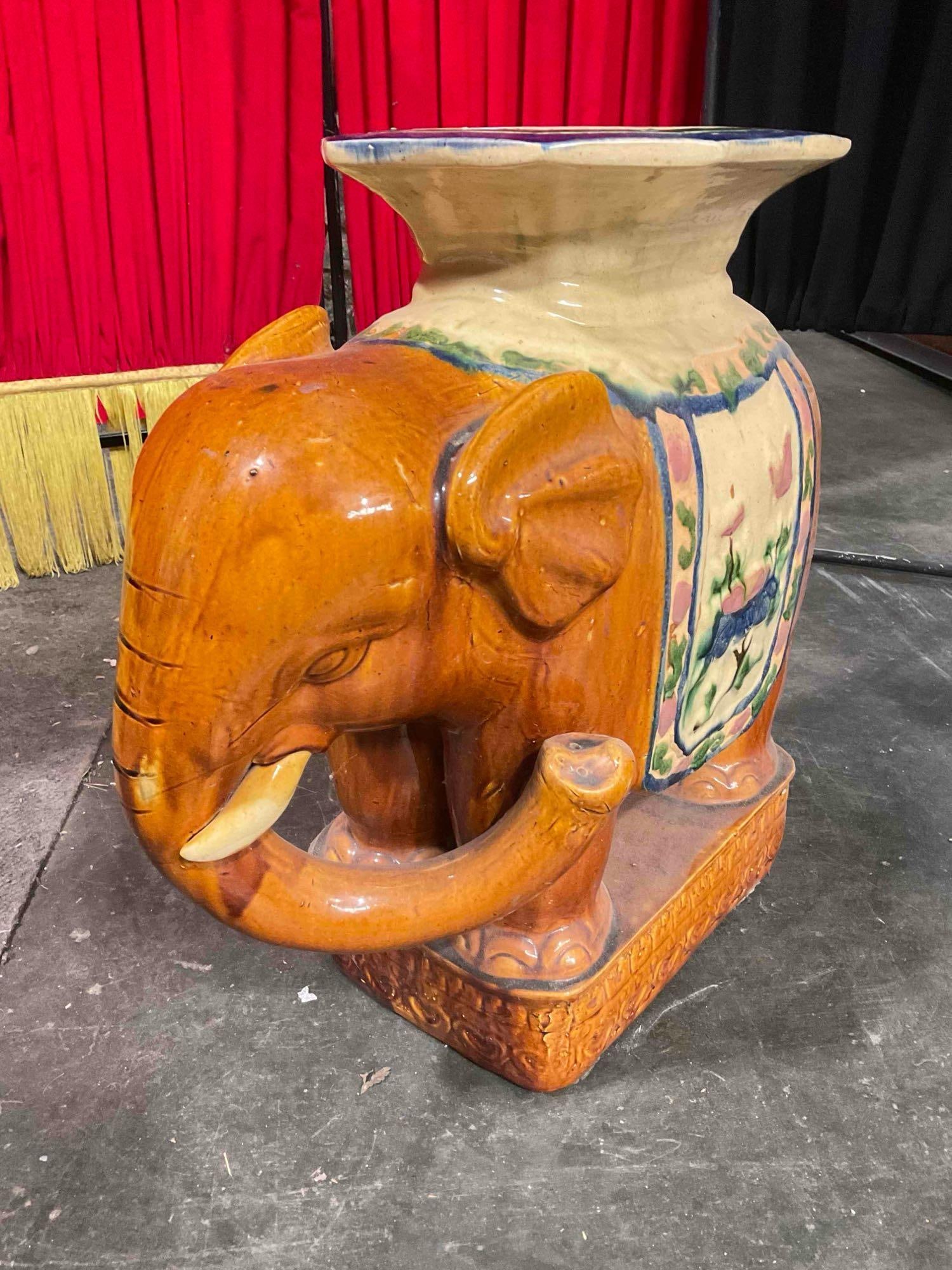 Vintage Mid century Brown Asian Style Ceramic Elephant Planter Stand. Excellent Condition. See pi... (1 of 7)