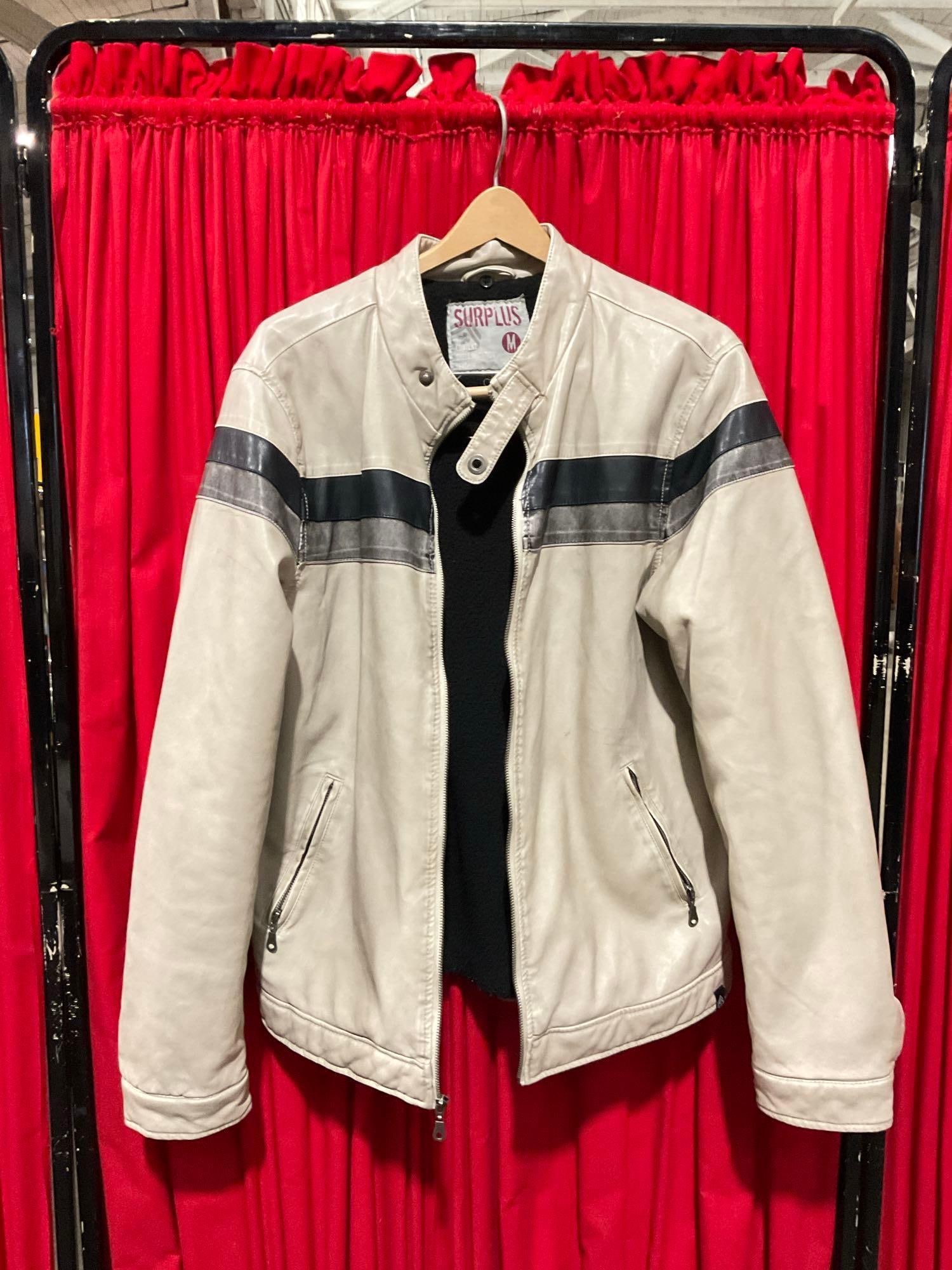 Surplus Men's Gray Bomber Style Shell Imitation Leather Jacket - See pics (1 of 5)