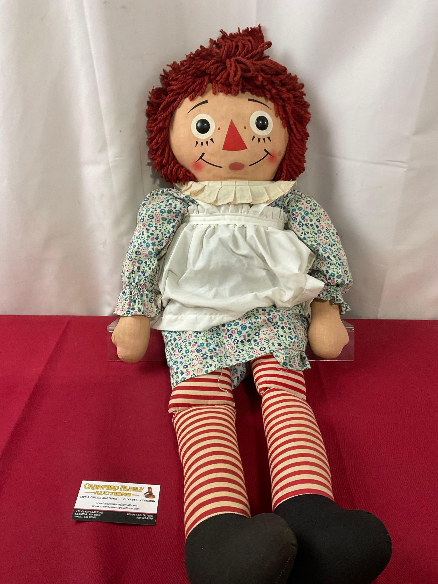 Vintage 1970s Large Raggedy Ann Doll, 32 inches (1 of 4)