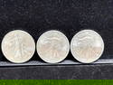 3 X 2017 Uncirculated .999 Silver 1 oz. American Eagles nice coins