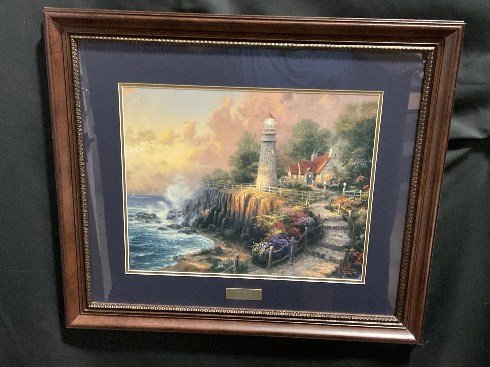 Framed Thomas Kinkade Library Print of Light of Peace, approx 26.5h x 30w inches w/ COA on back (1 of 8)