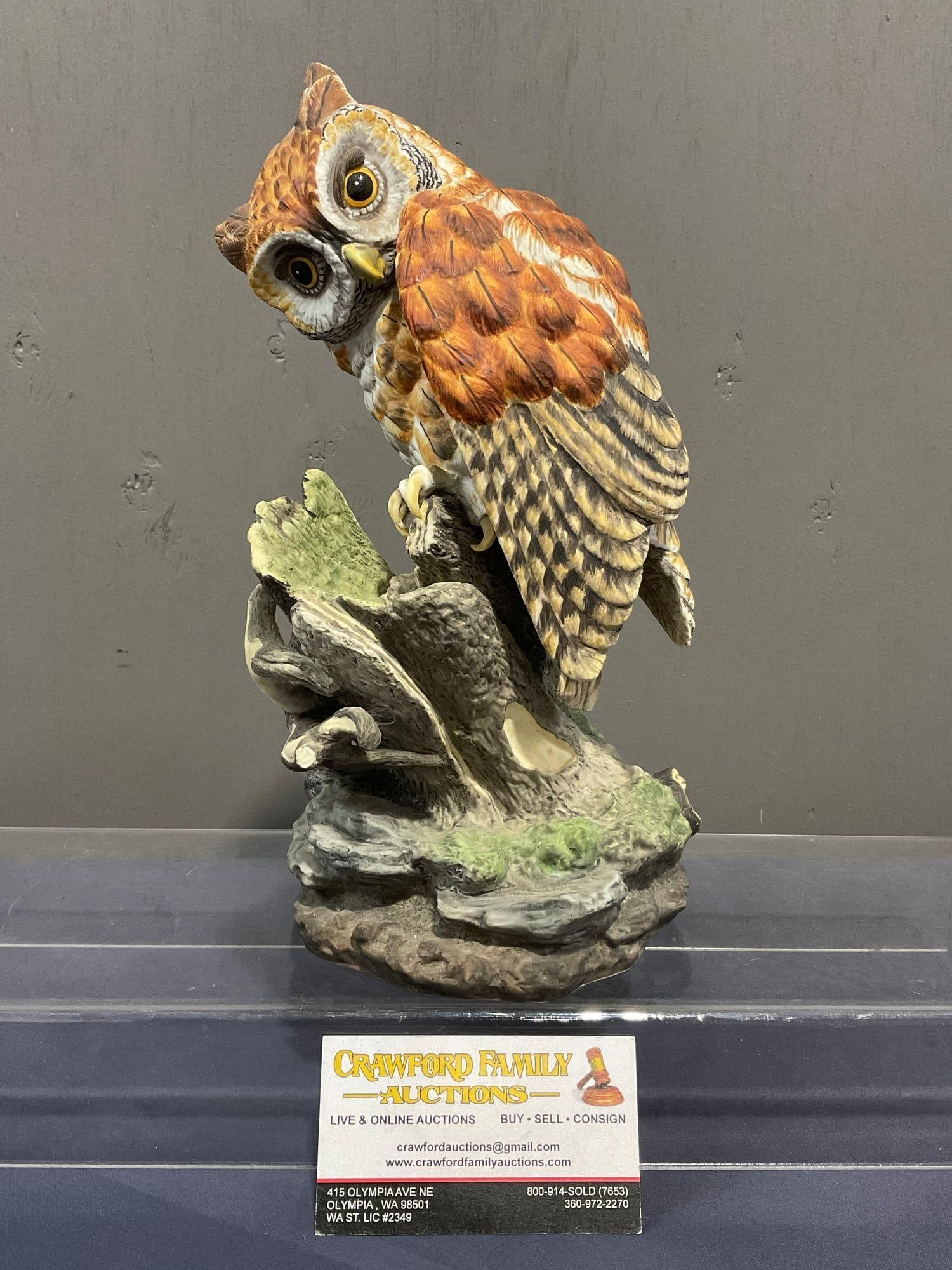 Vintage Late 1960's Boehm Screech Owl Signed & Stamped Porcelain Sculpture, 10.5 inches tall (1 of 6)