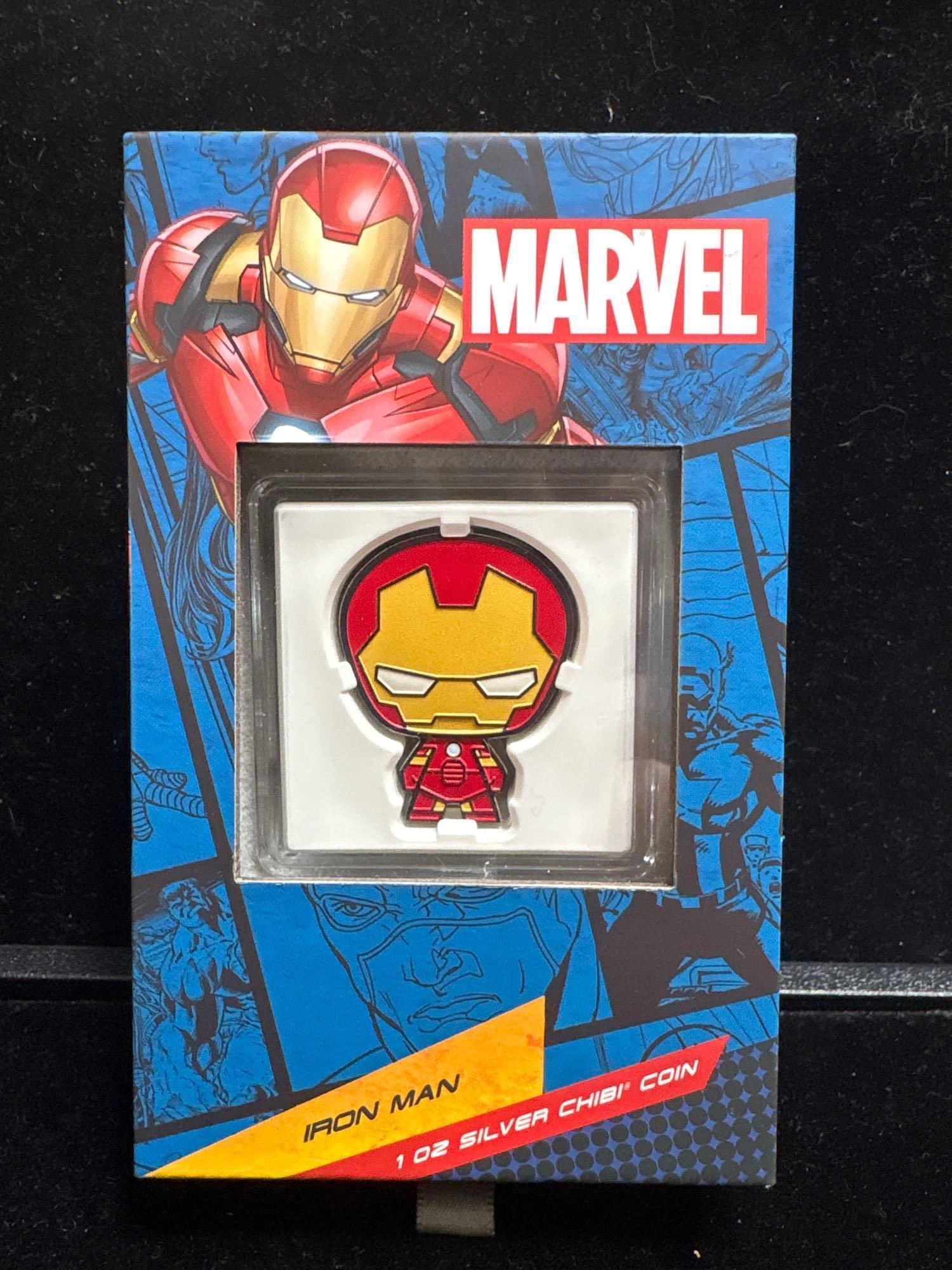 2023 Niue $2 Marvel Iron Man 1 Oz .999 Silver Chibi Proof Coin - 2,000 Mintage. (1 of 3)