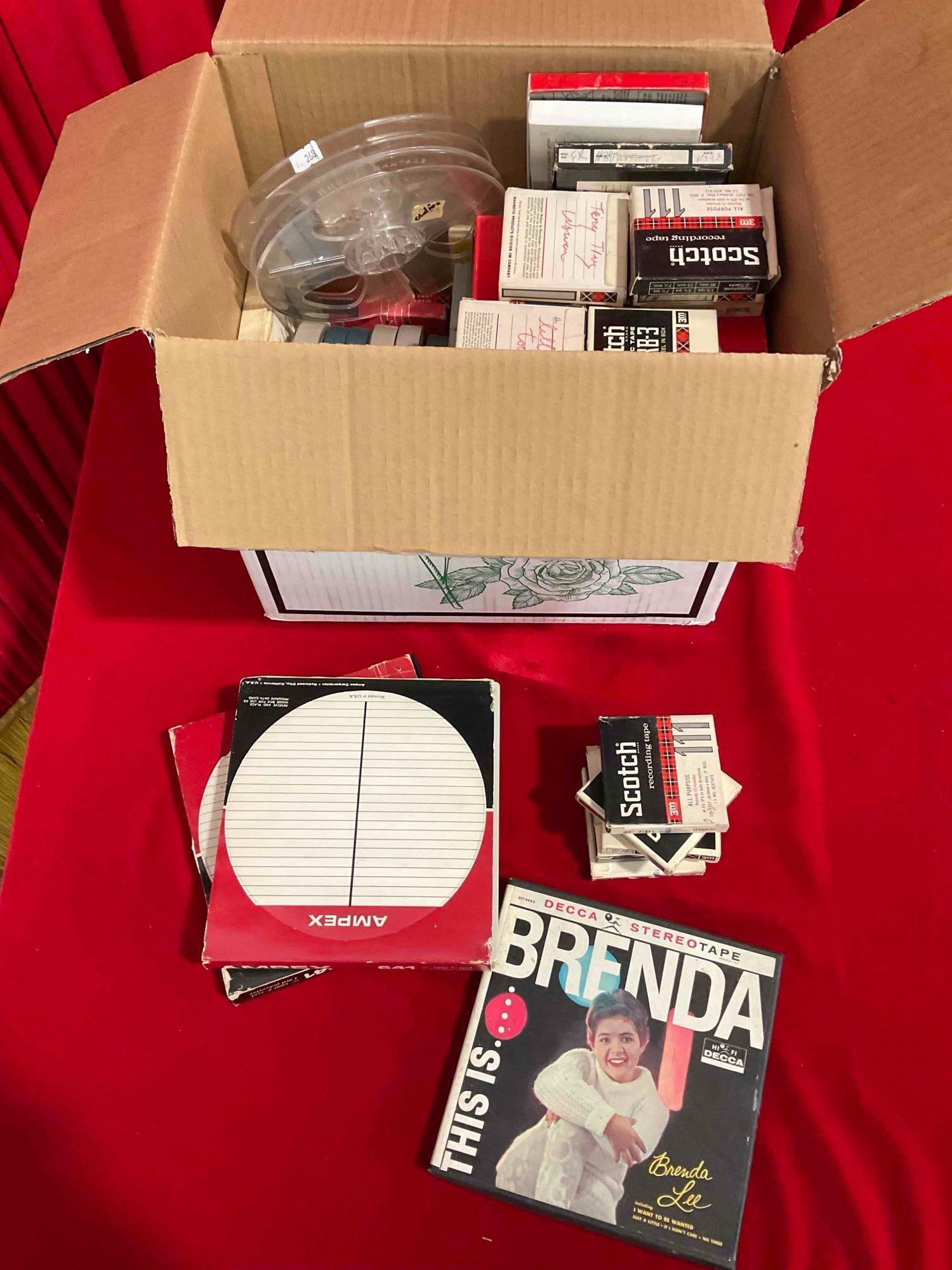 Box of Vintage Home Audio Music & Radio Tape Recordings & Assorted Reels. See pics. (1 of 6)