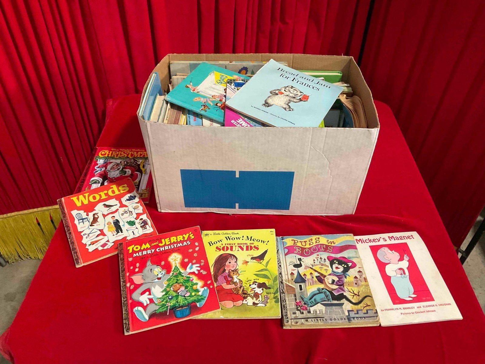 20+ pcs Vintage Children's Books. Little Golden Books, Mickey's Magnet & More! See pics.: 20+ pcs Vintage Children's Books. Little Golden Books, Mickey's Magnet & More! Pieces have wear indicative of wear, condition is otherwise good. Measures 12" x 10" x 10" DM-414