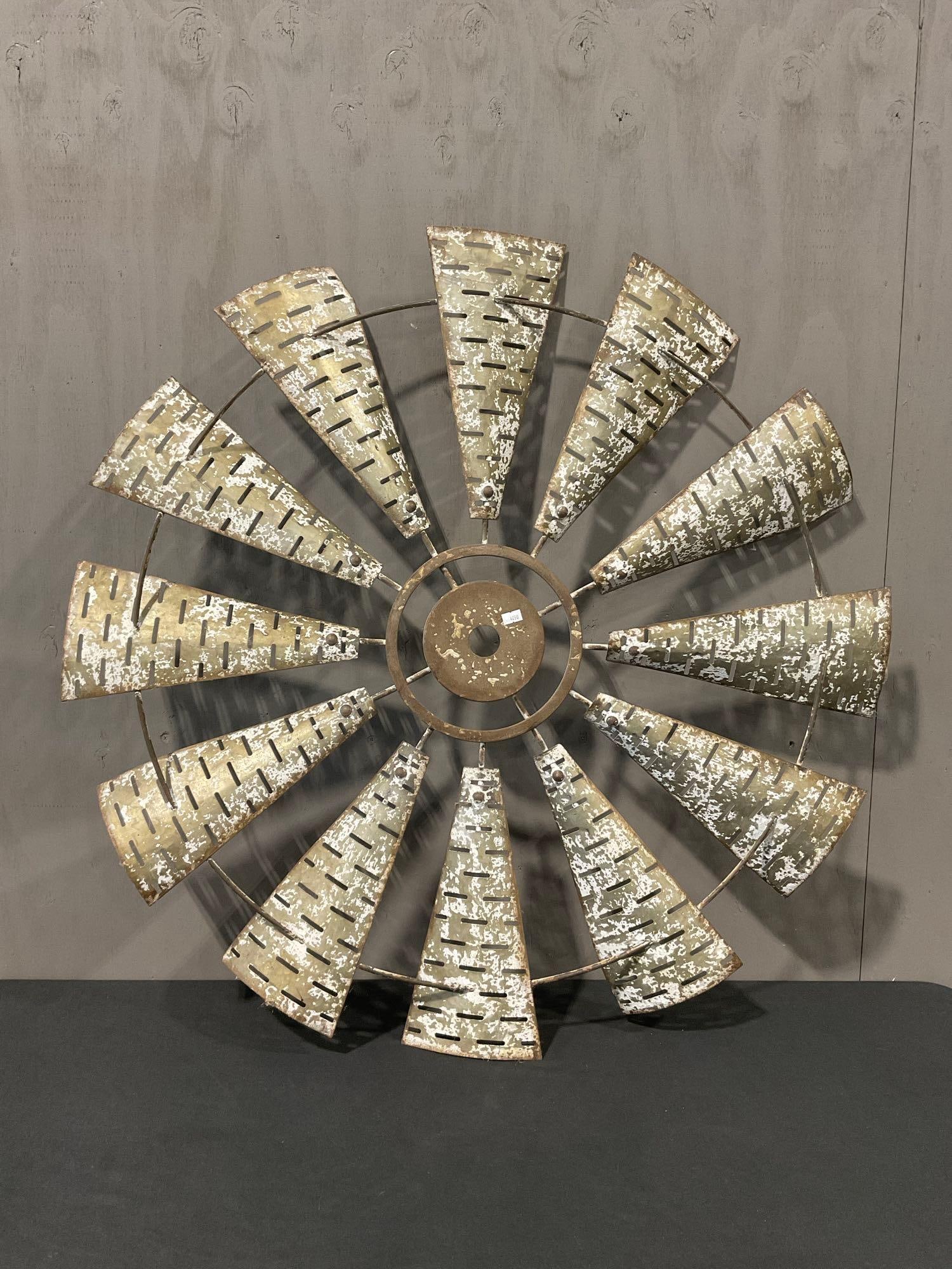 Windmill Decor Wall Hanging, 35 inches in diameter, rustic outdoor decor (1 of 5)