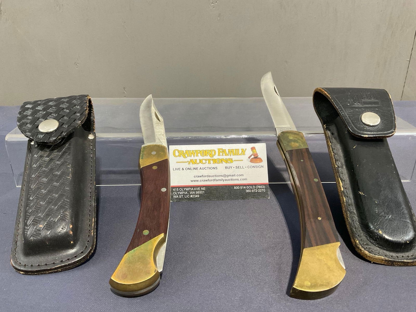 Uncle Henry Schrade LB7 & Jet-Aer G-96, pair of Folding Knives, w/ sheaths (1 of 5)