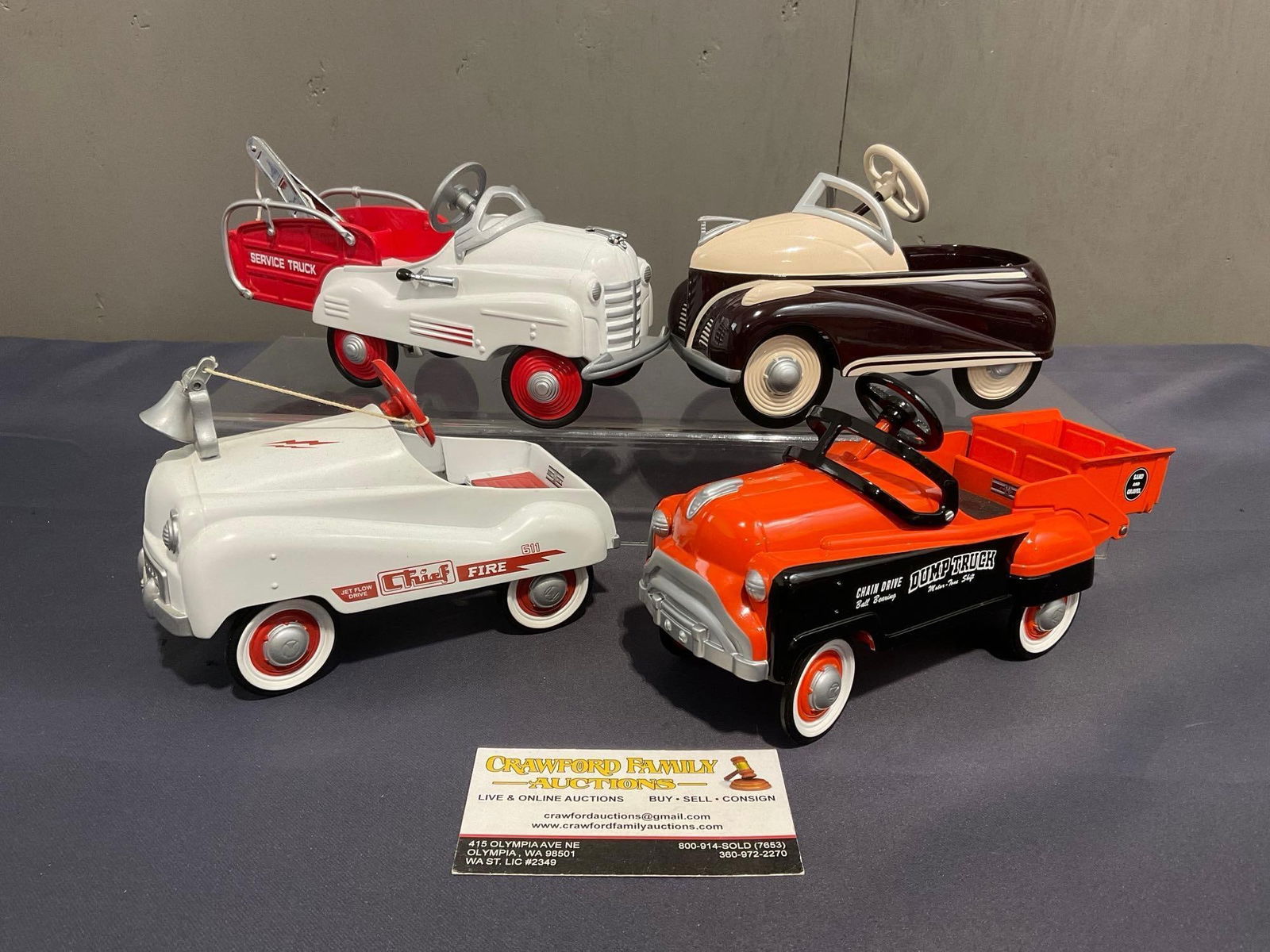 4 Hallmark Galleries, Kiddie Car Classics, LE out of 19,500, 1955 Dump Truck, 1941 Jr Service Truck (1 of 6)