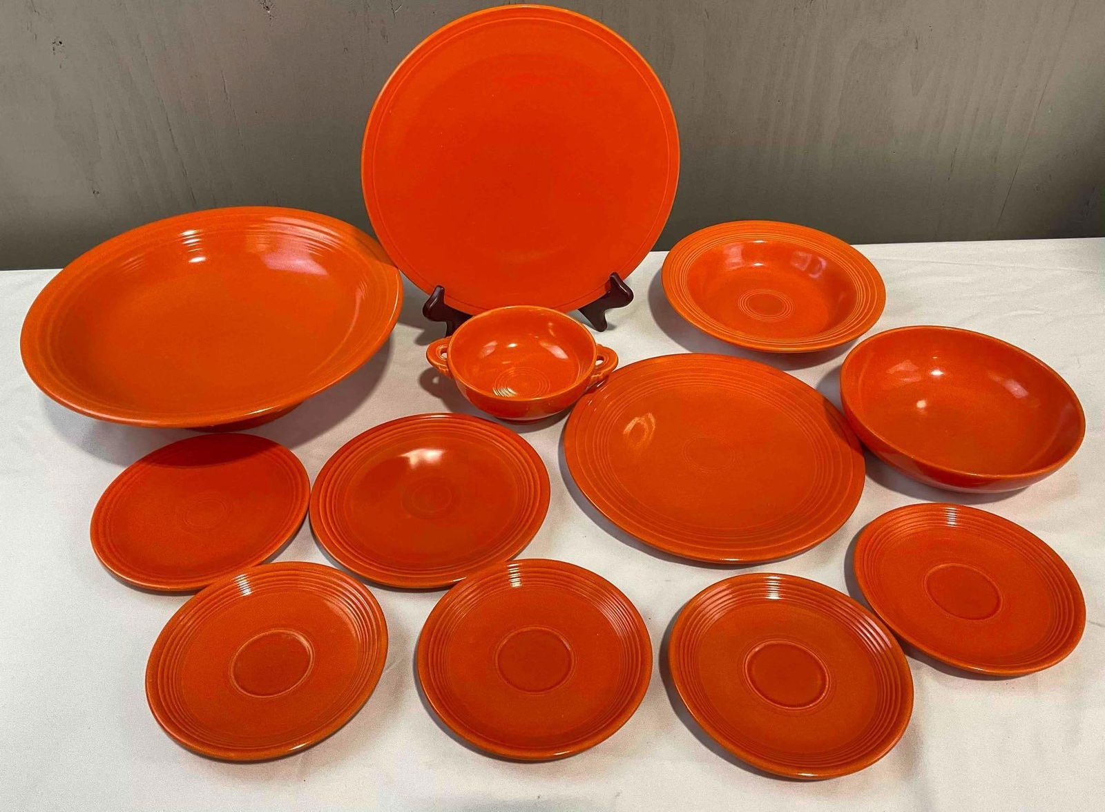 12 pcs Carrot Orange Fiesta Ware Ceramic Dish Assortment. Excellent Condition. See pics. (1 of 11)