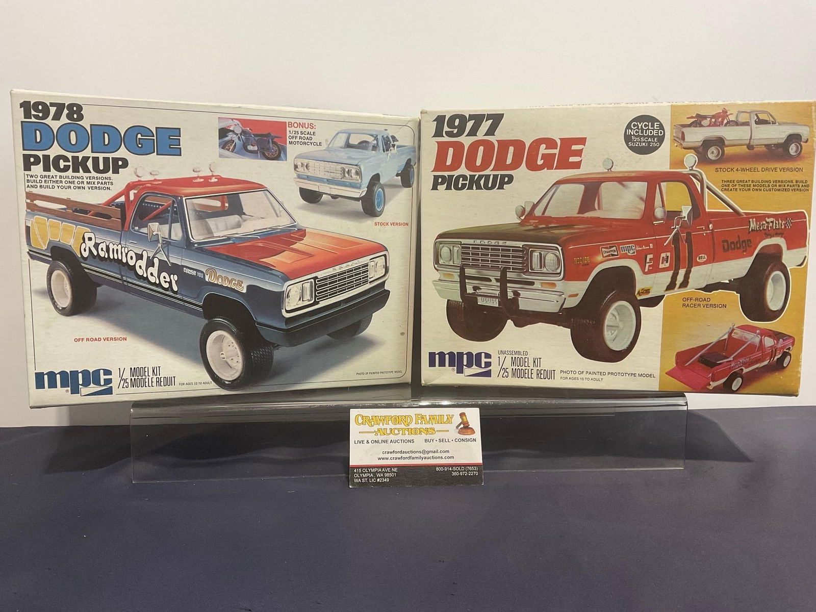 Pair of MPC 1/25 Scale Car Model Kits, 1977 & 1978 Dodge Pickup Trucks (1 of 3)