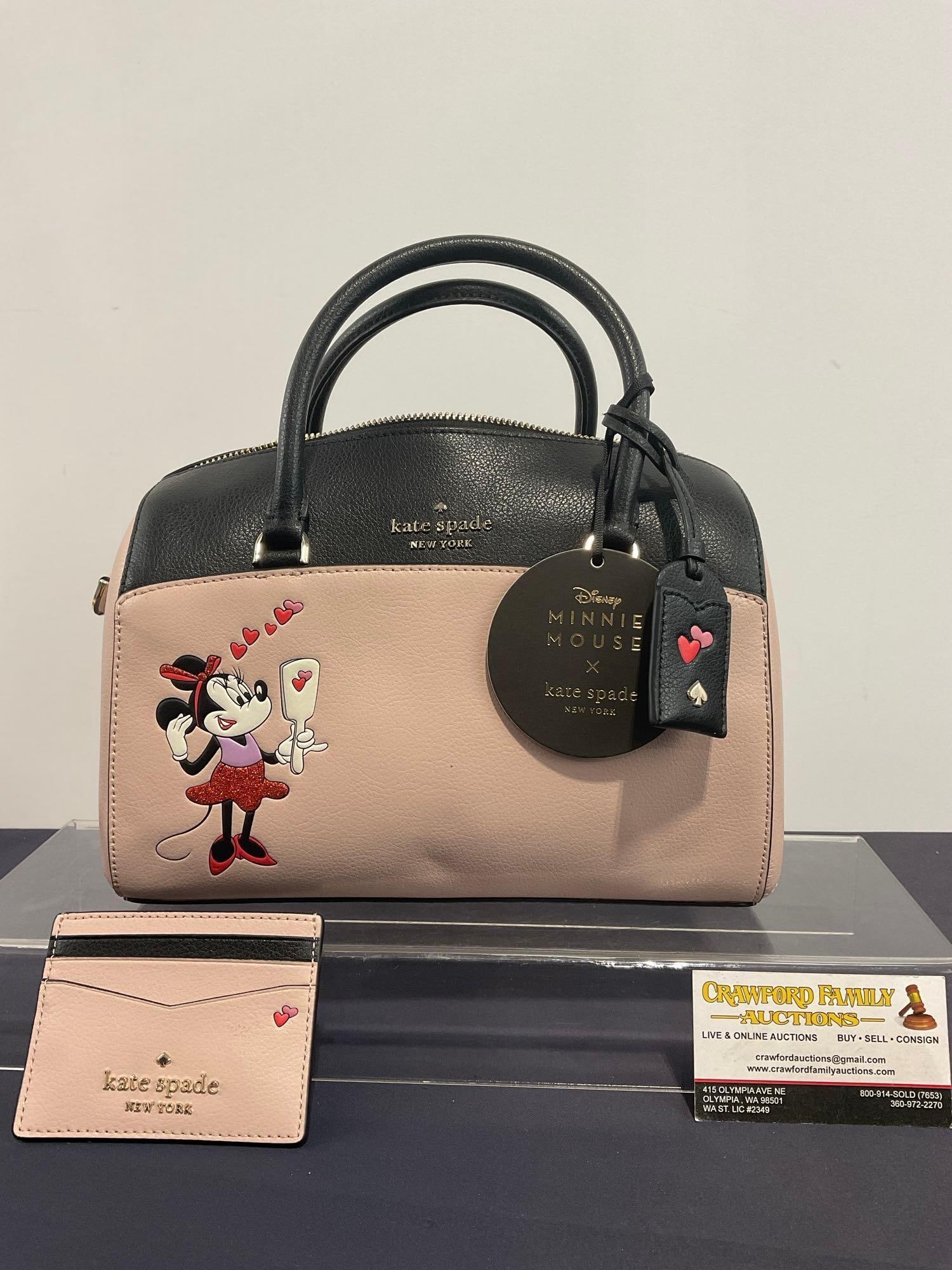 Disney Minnie Mouse Med Duffel Bag, Kate Spade Pink/Black Tinted Leather Purse, WKR00212 (1 of 4)