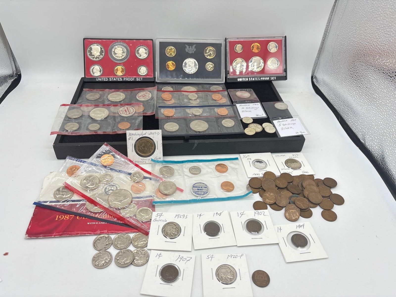 Large Collection of US Coins , Proof & Mint sets, plus Foreign silver coins (1 of 11)