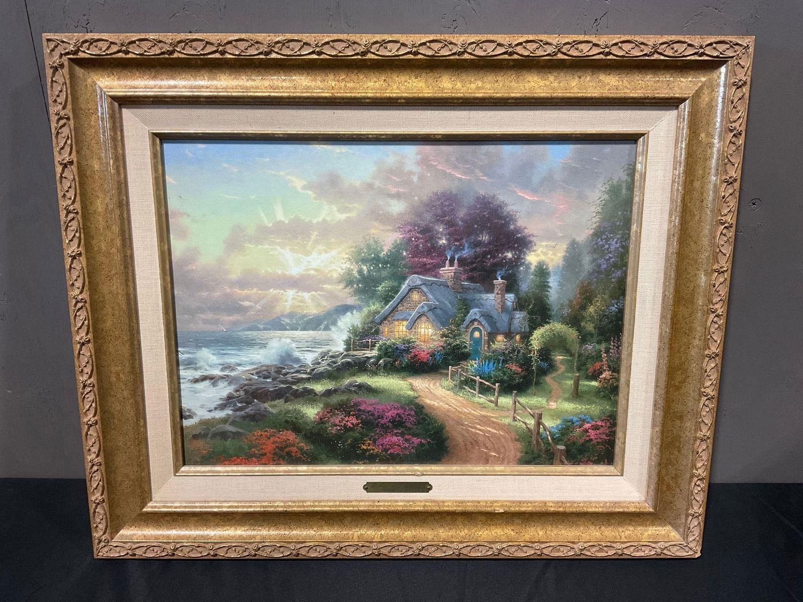 Framed Thomas Kinkade Accent Print w/COA, A New Day Dawning, 18.5h x 22w inches (1 of 6)