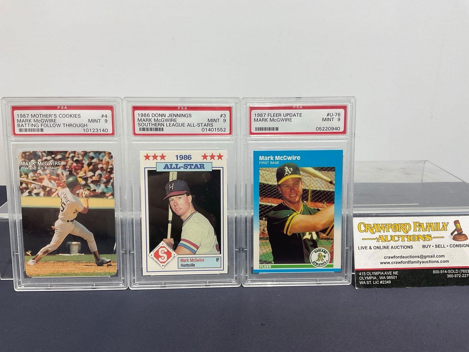3 PSA Graded Mint#9 Mark McGwire Baseball Cards, Mothers Cookies, Donn Jennings SL All Stars & Fl... (1 of 6)