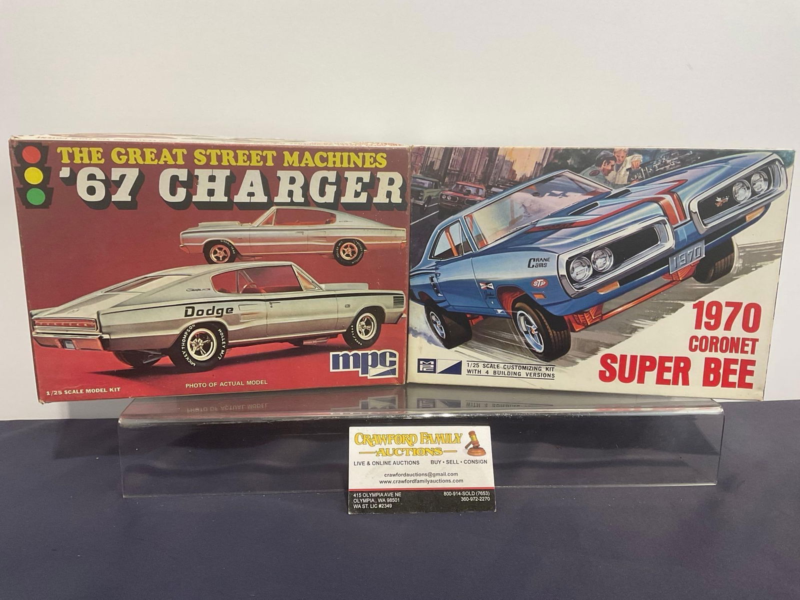 Pair Vintage & Rare MPC Model Car Kits, 1:25 Scale, 1970 Coronet Super Bee & 67 Charger (1 of 3)