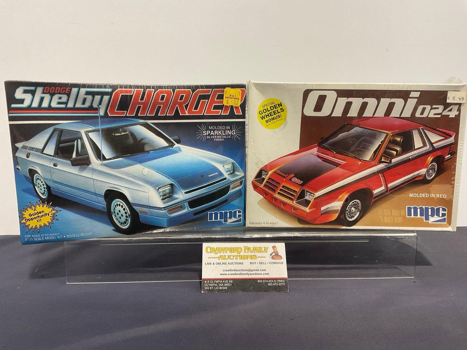 Pair of Sealed Model Car Kits, 1:25 Scale, MPC Dodge Shelby Charger & Omni 024 (1 of 4)
