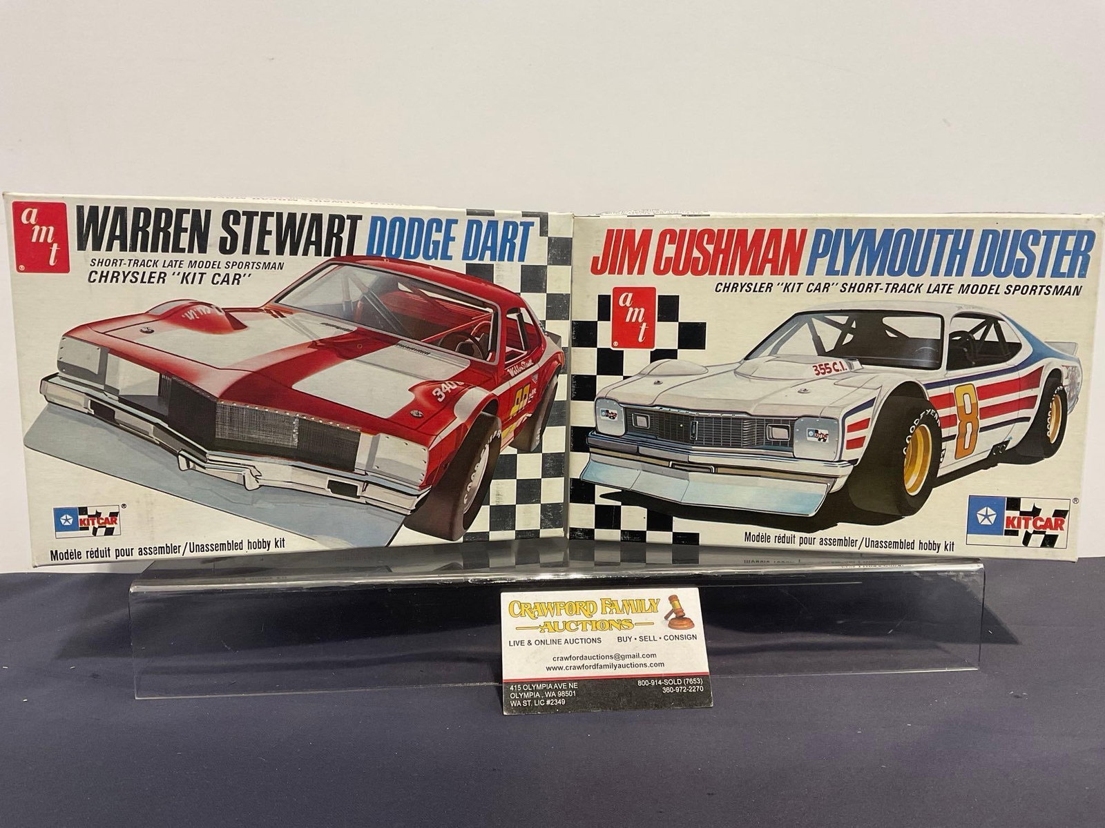 Pair of Model Car Kits, 1:25 Scale, AMT Jim Cushman Plymouth Duster & Warren Stewart Dodge Dart (1 of 6)