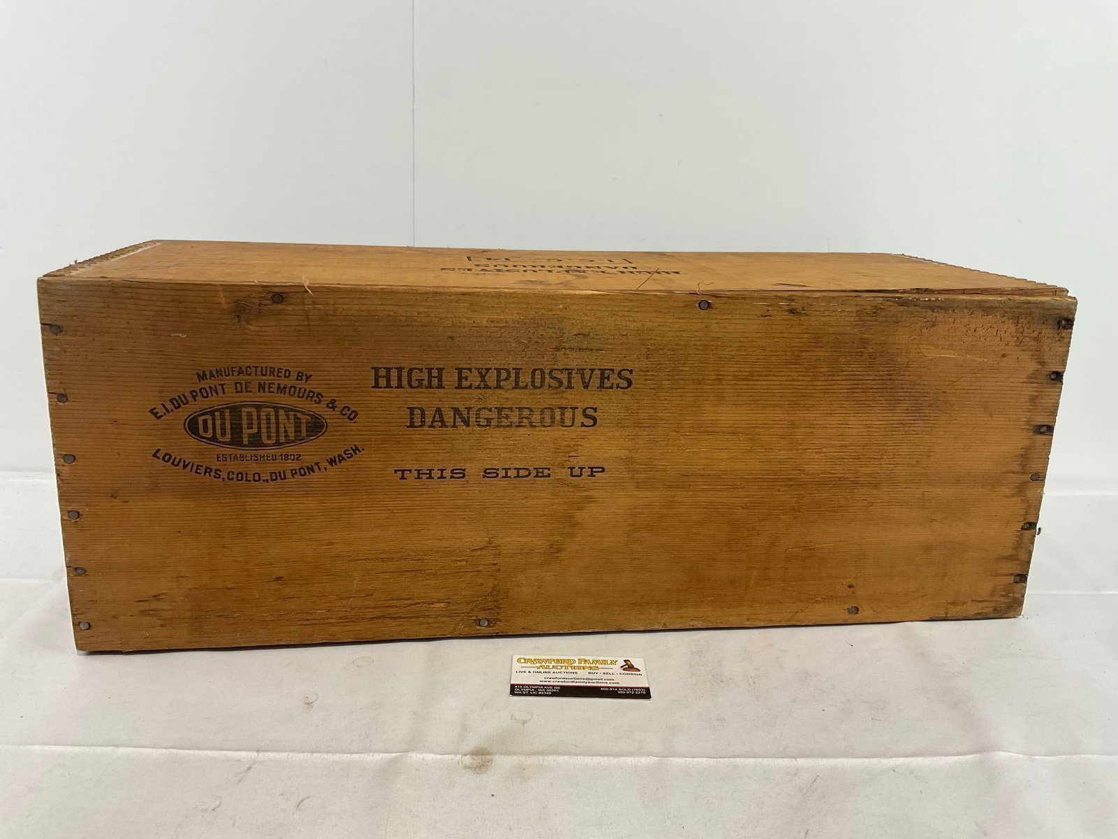 Vintage 1938 DuPont Explosives Crate, missing bottom, marked 50% Strength, 50 lbs (1 of 6)