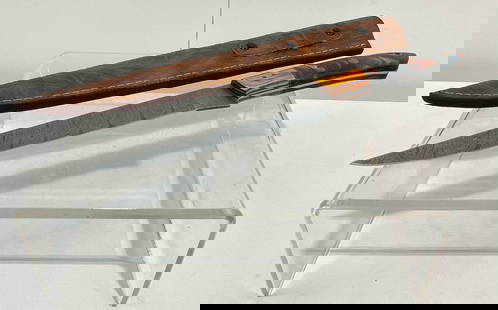 Handmade Damascus Steel 8" Filet Knife w/ Leather Sheath, Wood & Resin Handle. See pics.: Handmade Damascus Steel 8" Knife w/ Leather Sheath, Wood/Resin Handle. Made from several layers of 1095 &amp; 15N20 steel folded multiple times creating between 288-512 layers to form unique patterns