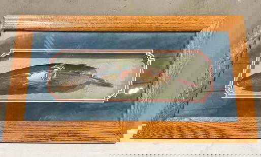 Framed Original Wood Duck Painting on Feather Signed J. Thompson. Excellent Condition.: Framed Original Wood Duck Painting on Feather Signed Julie Thompson. Excellent Condition. In wooden frame with custom matting and glass pane. Beautiful work, looks to be on goose or duck feather. Meas