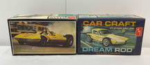 Pair of Model Car Kits, 1:25 Scale, AMT Piranha Dragster & Car Craft Dream Rod. See pics.